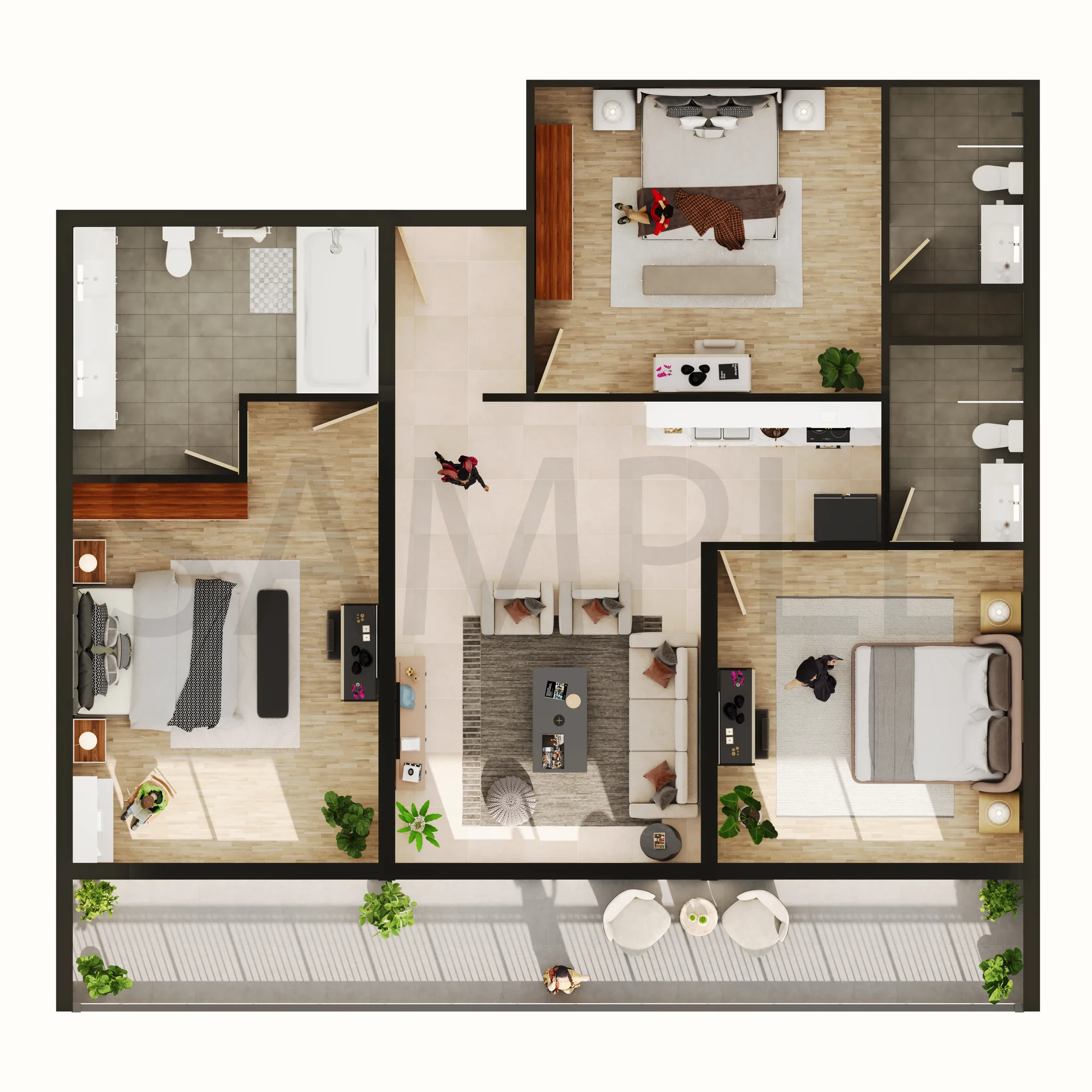 Top-view floor plan