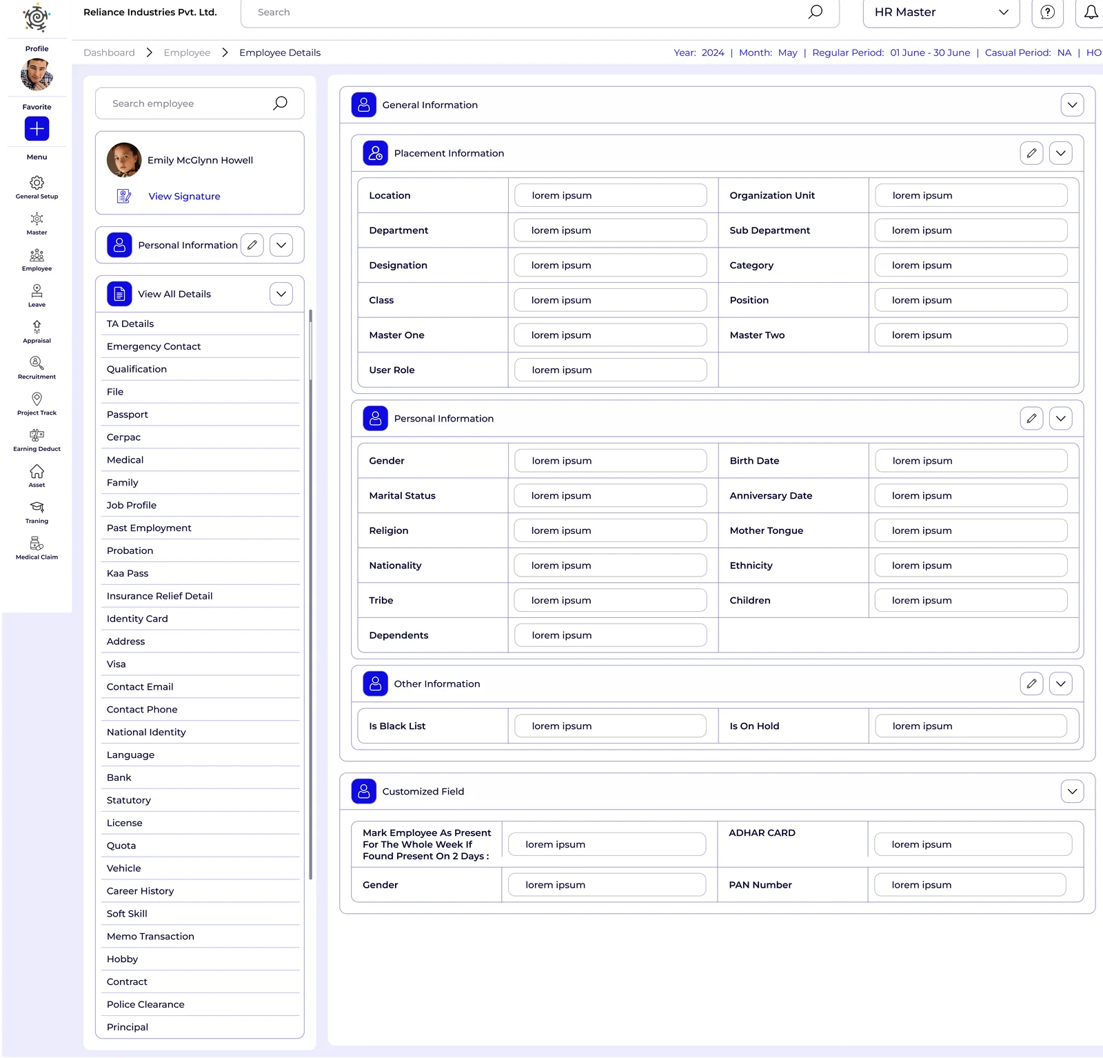 Employee details — edit